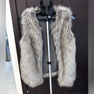 Merona Silver Faux Fur Vest